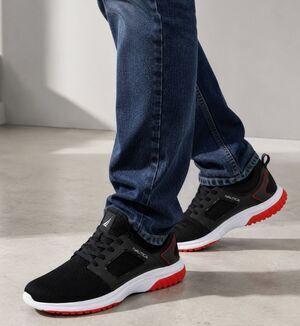 Nautica Men’s Athletic Sneakers Black Red Ortholite Comfort Shoes Size 12